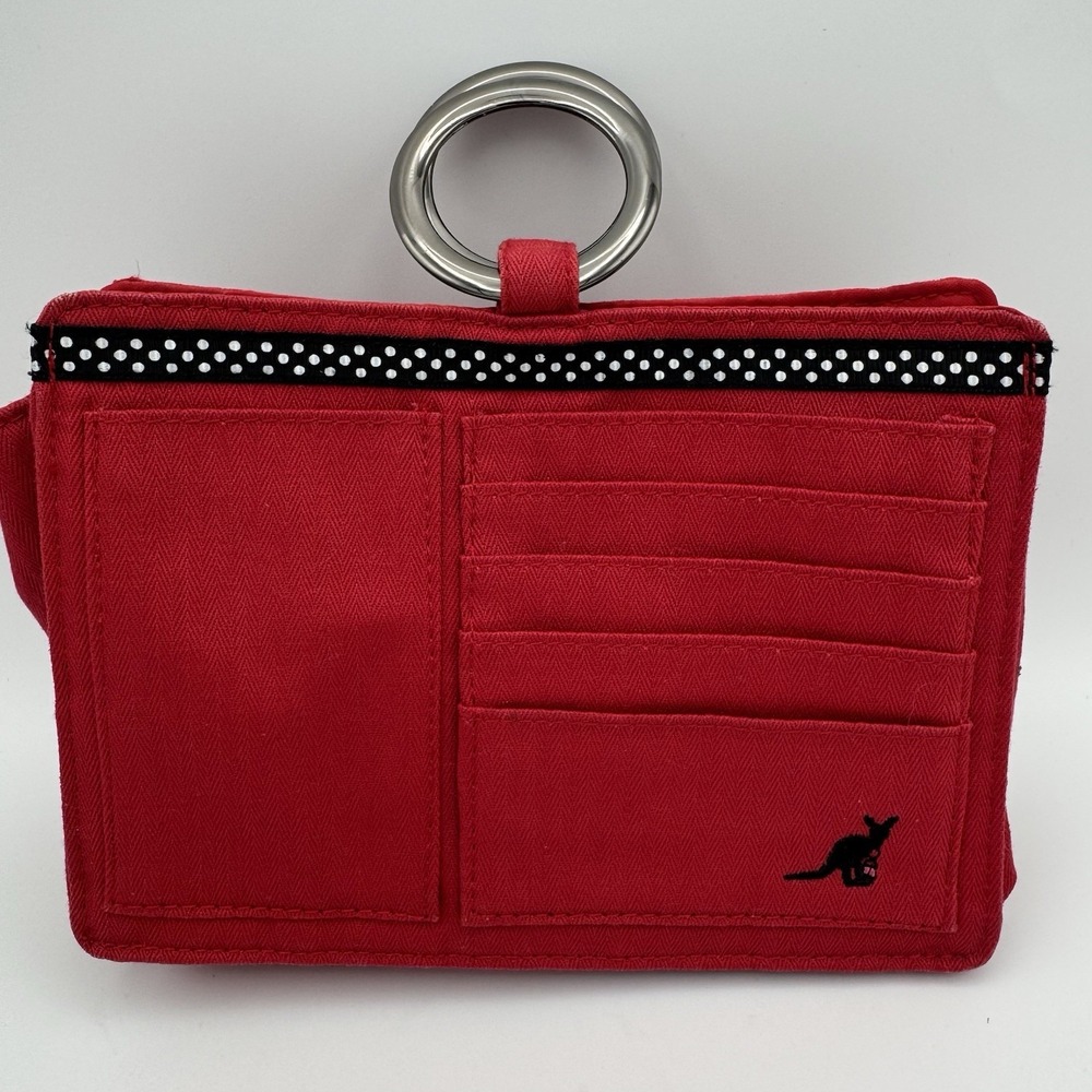 Pouchee Red Handbag Magnetic Closure Small Purse Insert Wallet Pockets